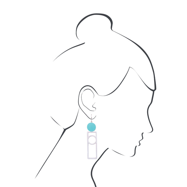 Outline Drop Earring - White