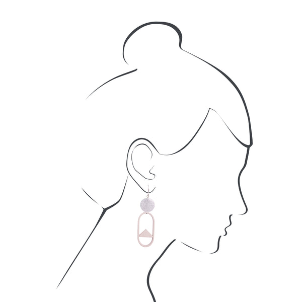 Delta Drop Earring - Beige metallic