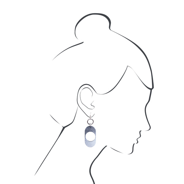 Helix Drop Earring - White speckled black