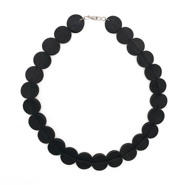 Painted Circle Necklace Black