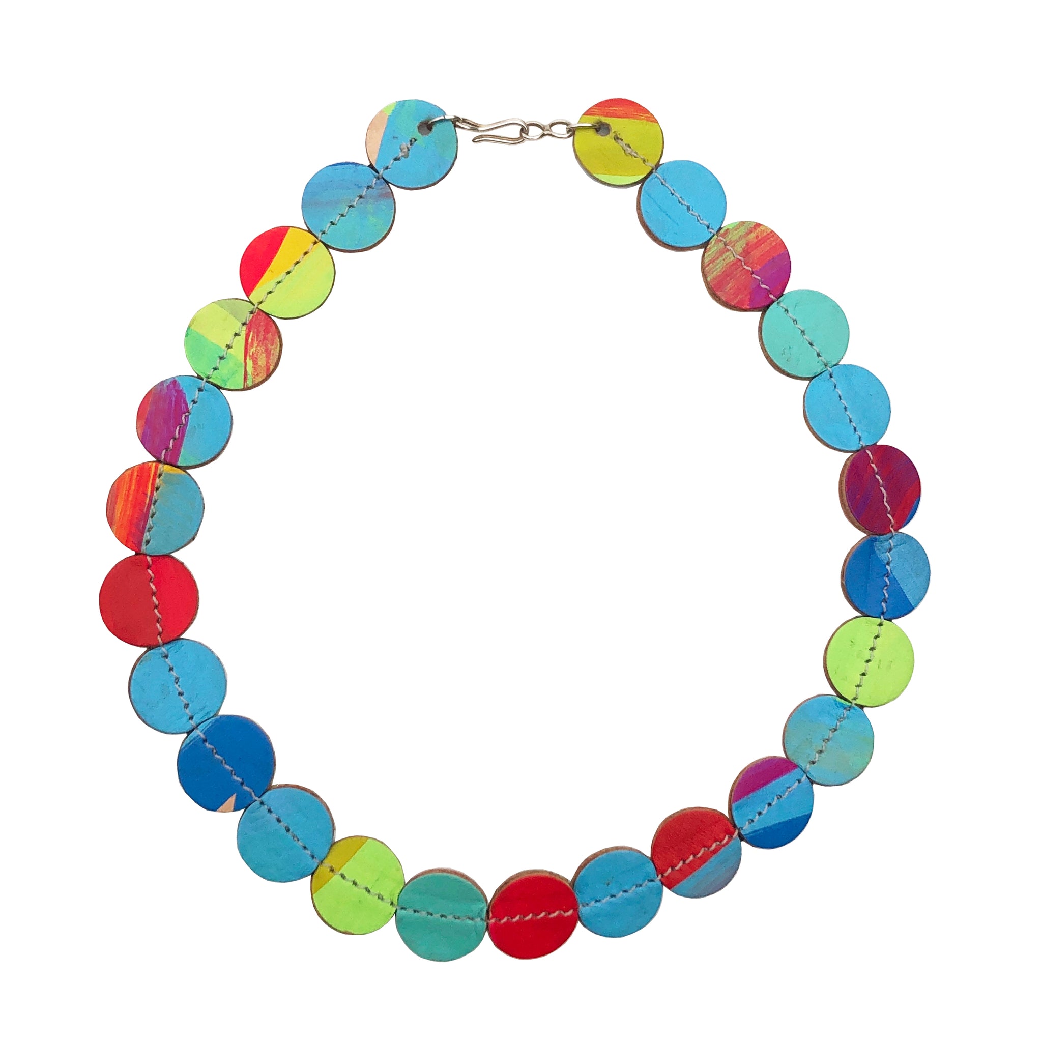 Painted Circle Necklace Multi